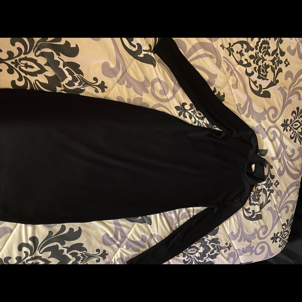 All black below knee dress